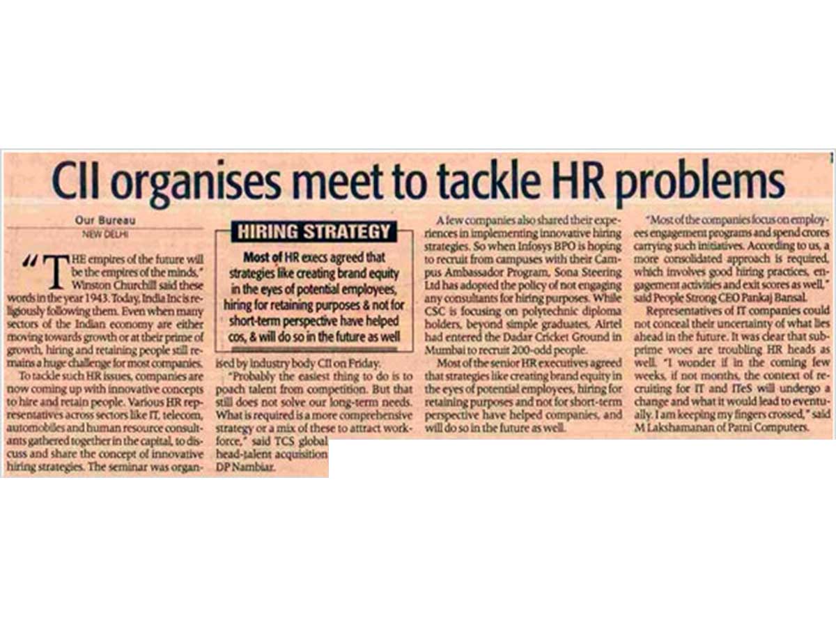 CII Organizes a meet to tackle HR problems with PeopleStrong as Knowledge Partner