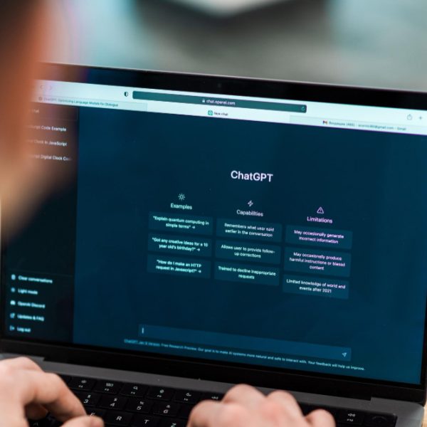 Employee using chatgpt in office