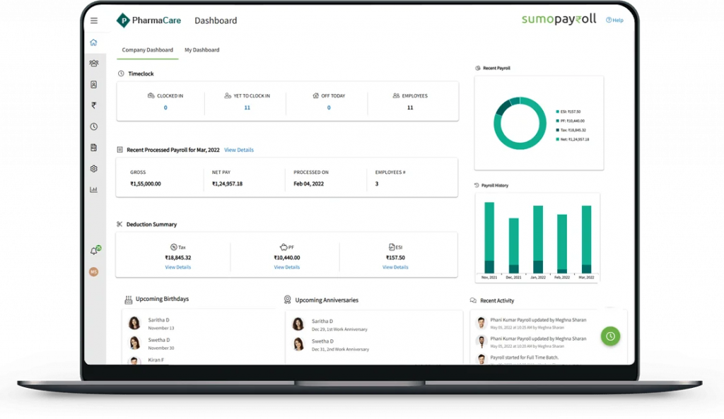 Sumopayroll Dashboard