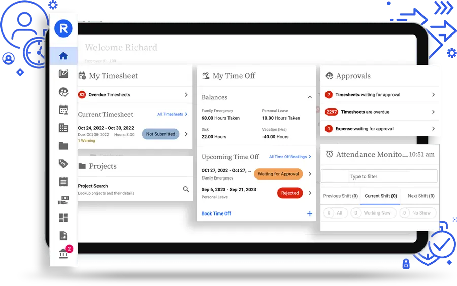 Replicon Workforce management software screenshot