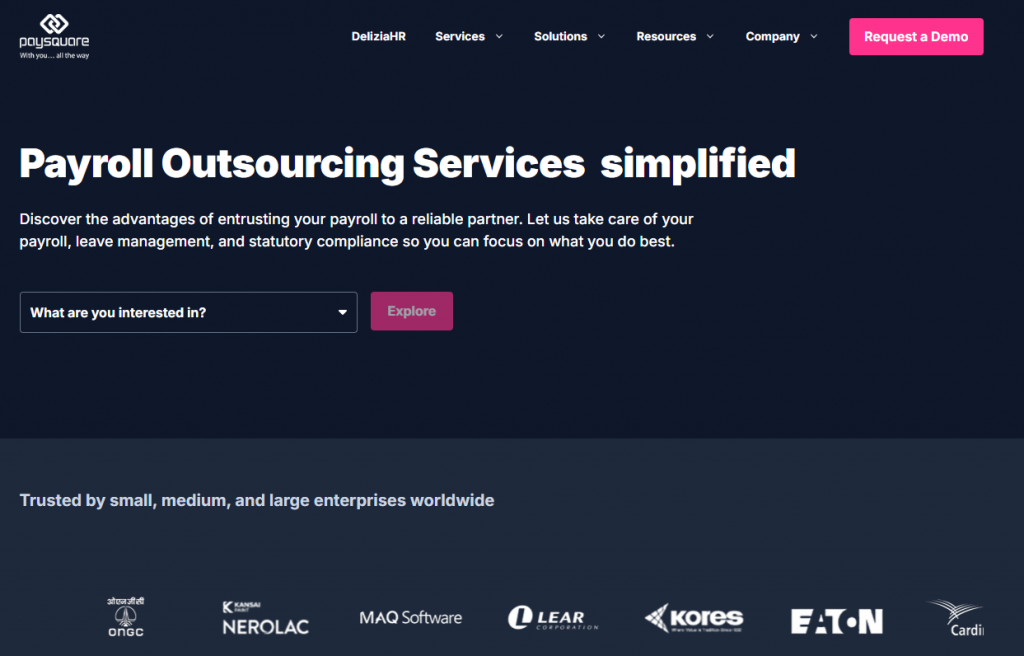 PaySquare Payroll Outsourcing Service Provider Website Screenshot