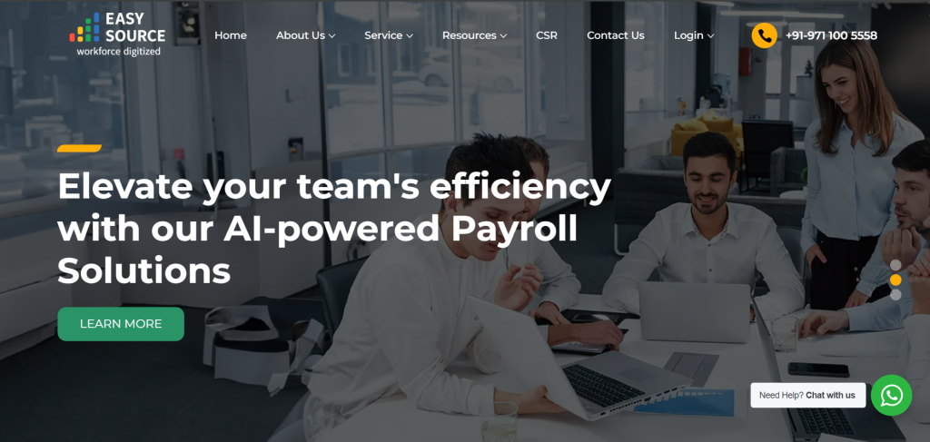  Easy Source Payroll Service Website Screenshot